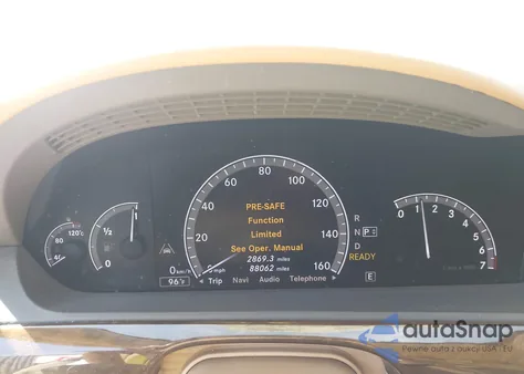 2011 Mercedes-Benz S 400 Hybrid z USA, uszkodzony, nr VIN WDDNG9FB9BA363110